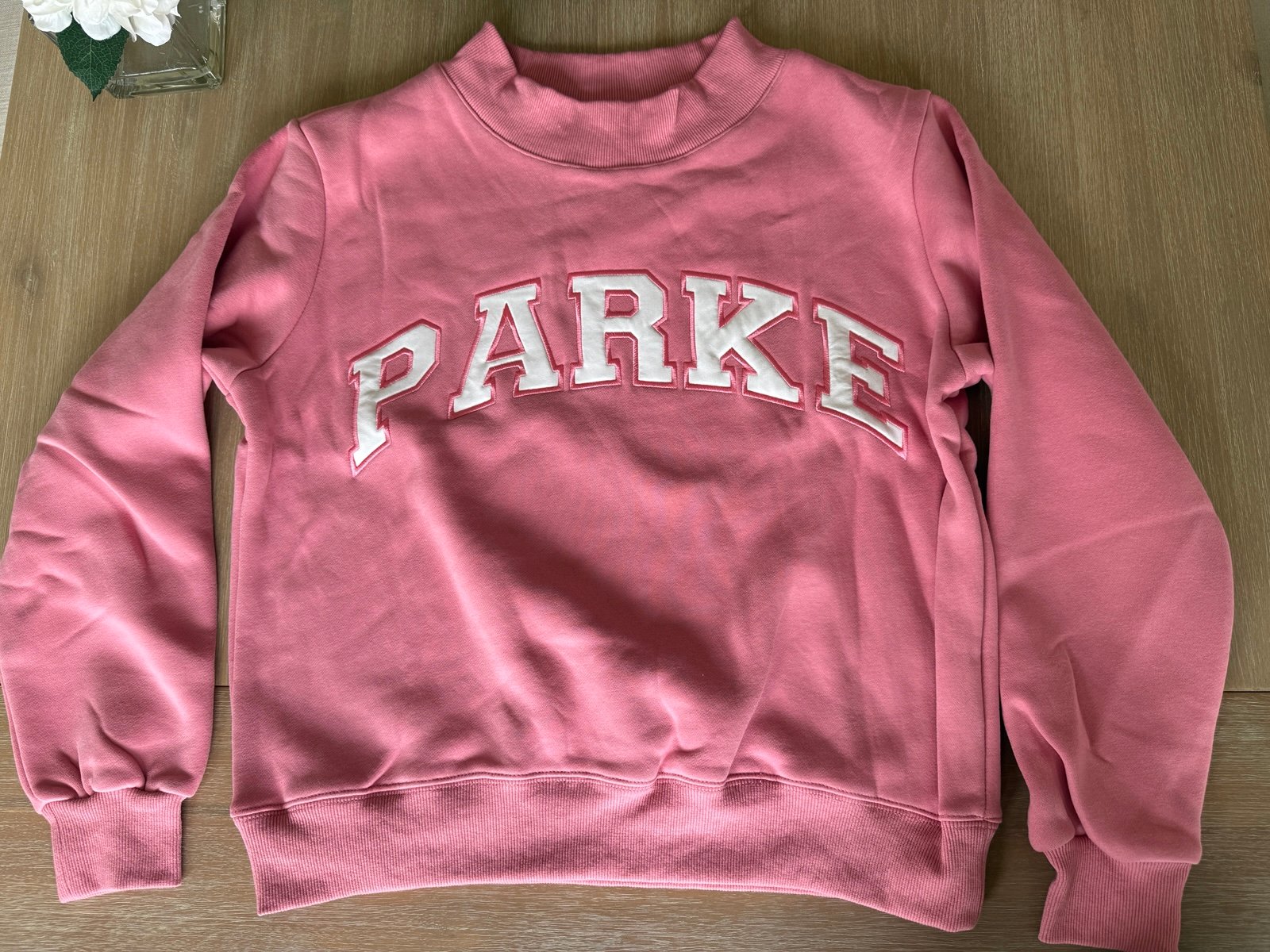 PARKE Valentines Day Varsity Mockneck Bubblegum Size S/M