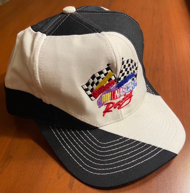 Vintage 90s NASCAR Snapback Hat Cap Two Tone Black White