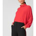 Free People We The Free M Red Ribbed Knit LS Oversize Cowl Neck Women Sweater