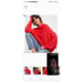 Free People We The Free M Red Ribbed Knit LS Oversize Cowl Neck Women Sweater