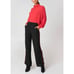 Free People We The Free M Red Ribbed Knit LS Oversize Cowl Neck Women Sweater