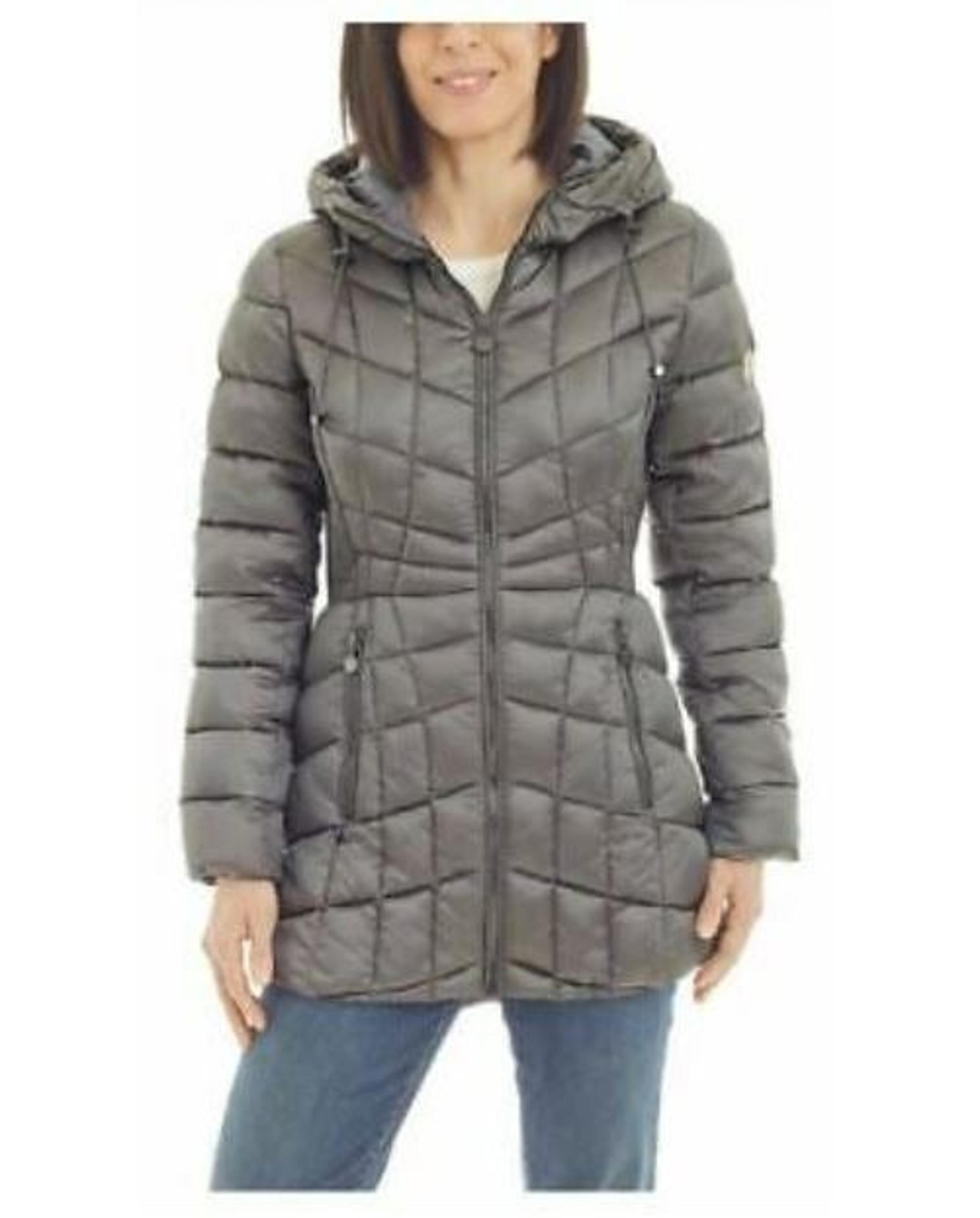 Bernardo Ladies' Quilted Jacket, Colors: Gray (Charcoal) Size : L