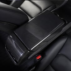 New Real Carbon Fiber Center Console Armrest Box Cover 2017-2023 Tesla Model Y&3
