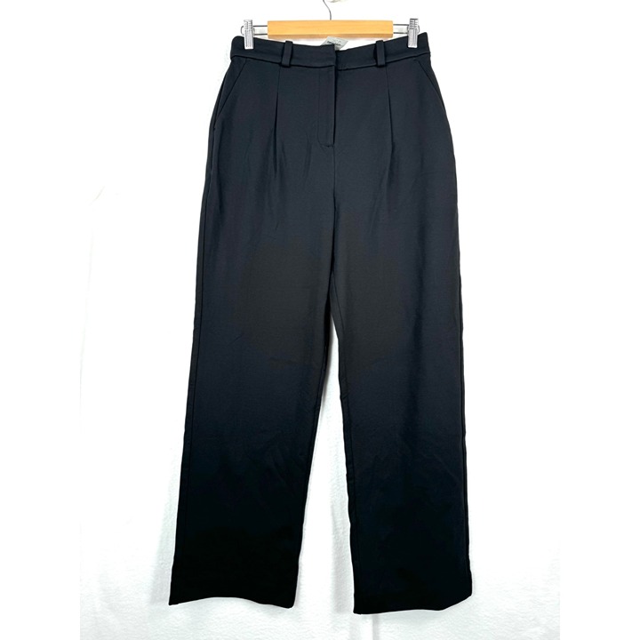 J.Crew Wide-leg ponte pleated pants wideleg preppy black sz 4P