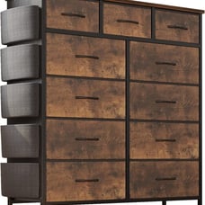 11 Dresser Drawer for Bedroom, Chest of Drawers with Side Pockets, Hooks