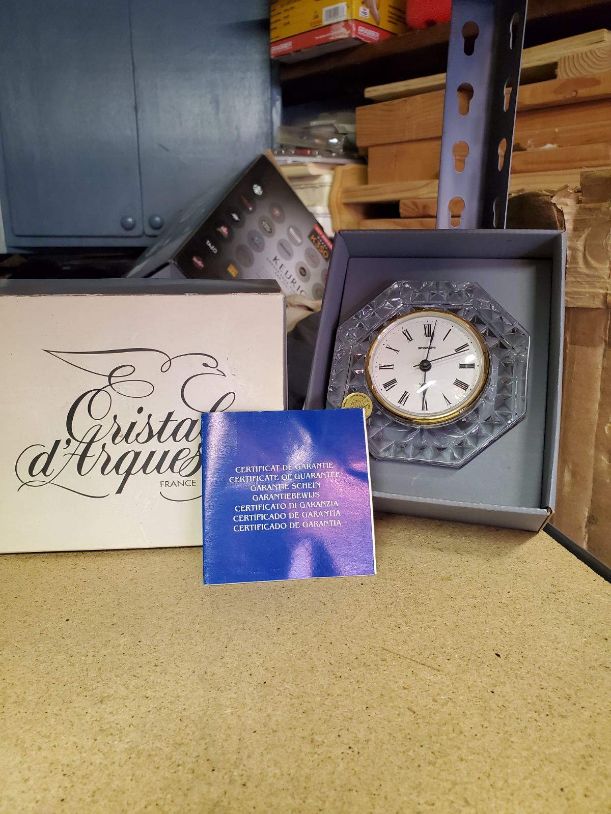 Crystal clock made in France brand new