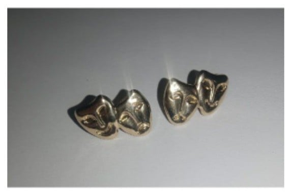 14k theatrical gold earrings