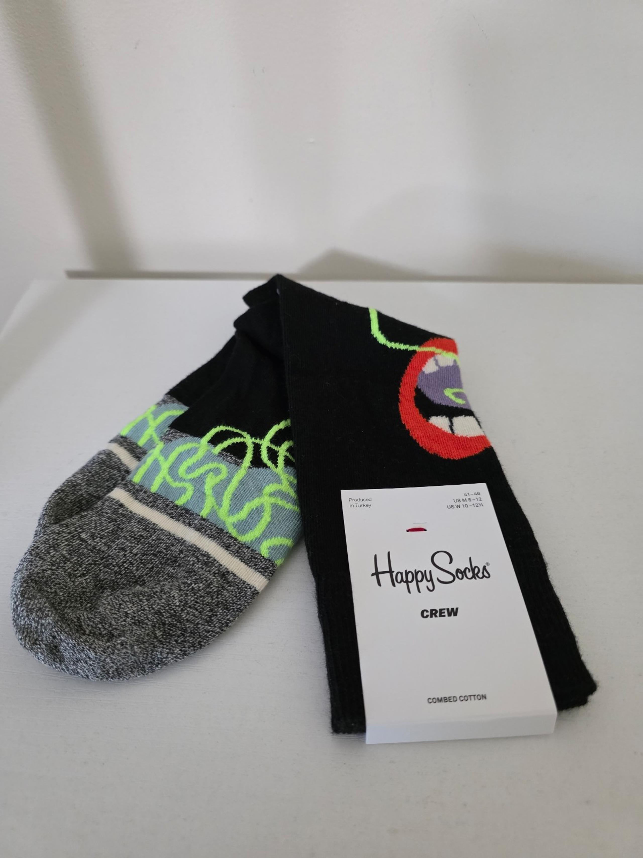 New Happy Socks Unisex Crew US Sock Size 10-13 Whimsygoth Artsy Fun