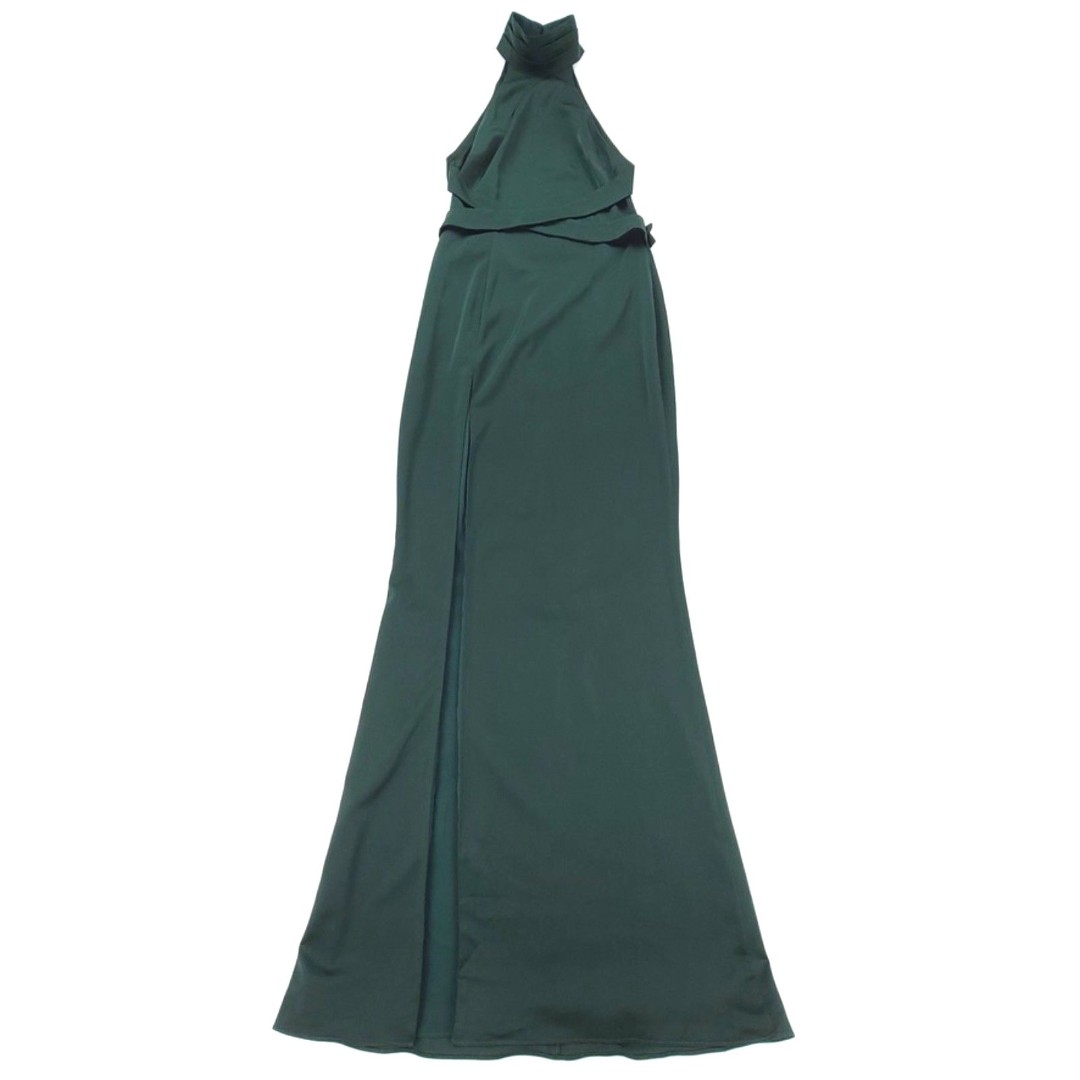 NWT Revolve NBD Everett Gown Emerald Green Formal Slit Open Backless Maxi Small