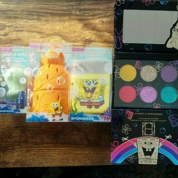 Hipdot X Spongebob Mini Pressed GLITTER & PIGMENT Palette Wet N Wild Sponge Bob