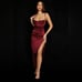 NWT HOUSE OF CB FLORA SATIN PLEATED CORSET MIDI DRESS IN SIZE SMALL (PLUS CUP)