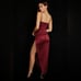 NWT HOUSE OF CB FLORA SATIN PLEATED CORSET MIDI DRESS IN SIZE SMALL (PLUS CUP)