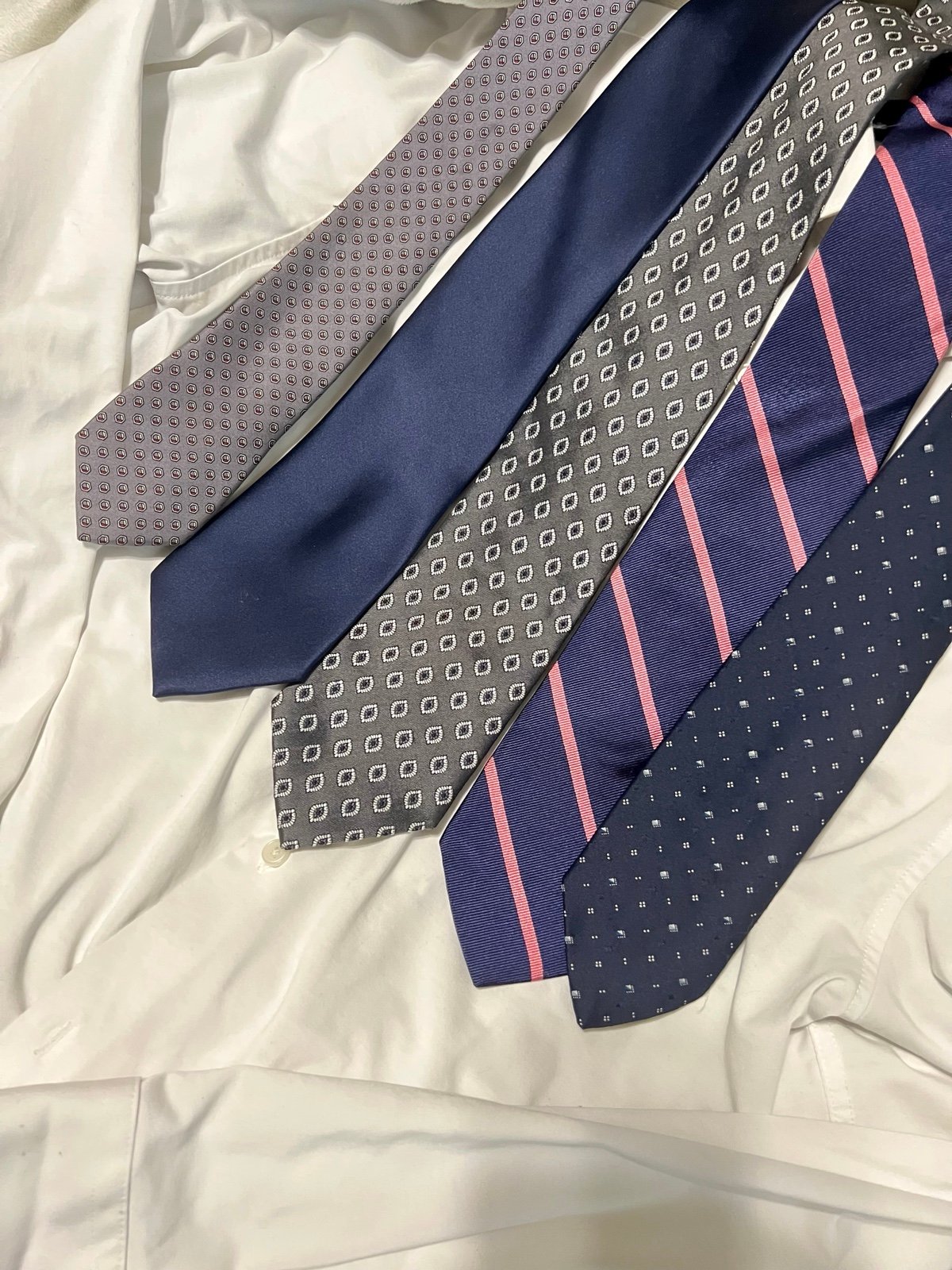 Blue and grey ties 5 pk