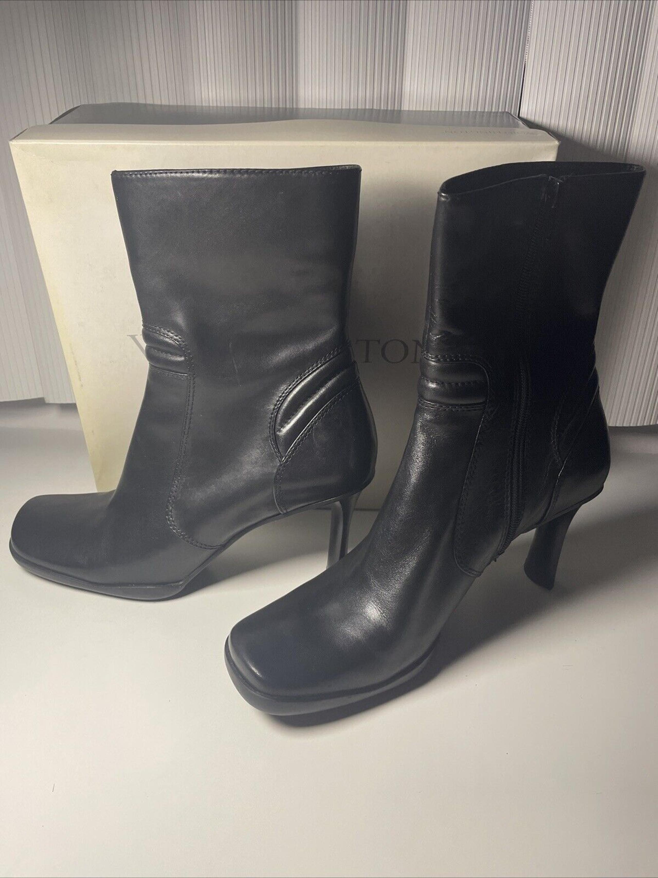New With Box Worthington Women’s Size 9 Amanda Black Heels Boots Zip Up Y2K