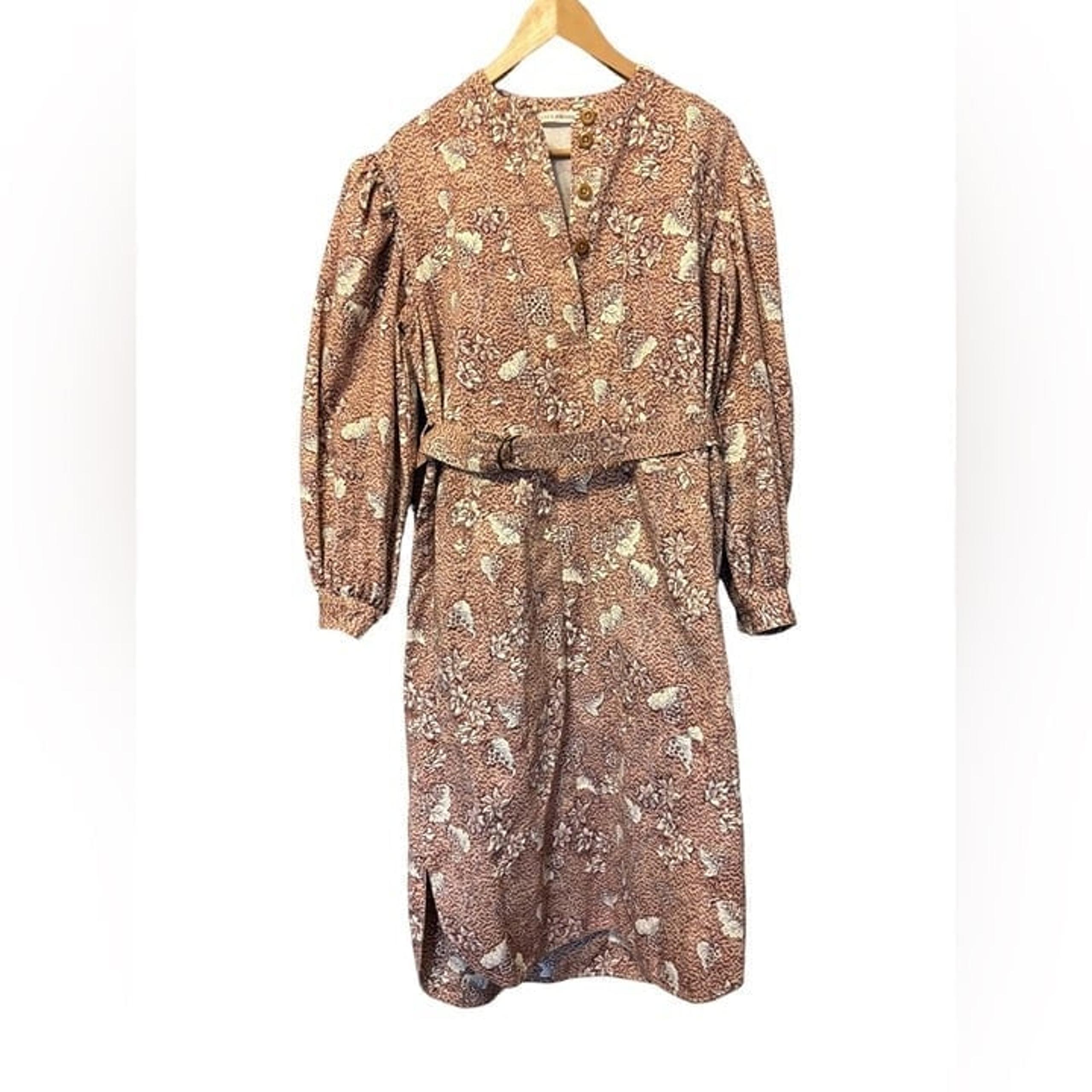 Ulla Johnson Sandalwood Print Maroon Brown Utility Midi Dress Button Up Medium