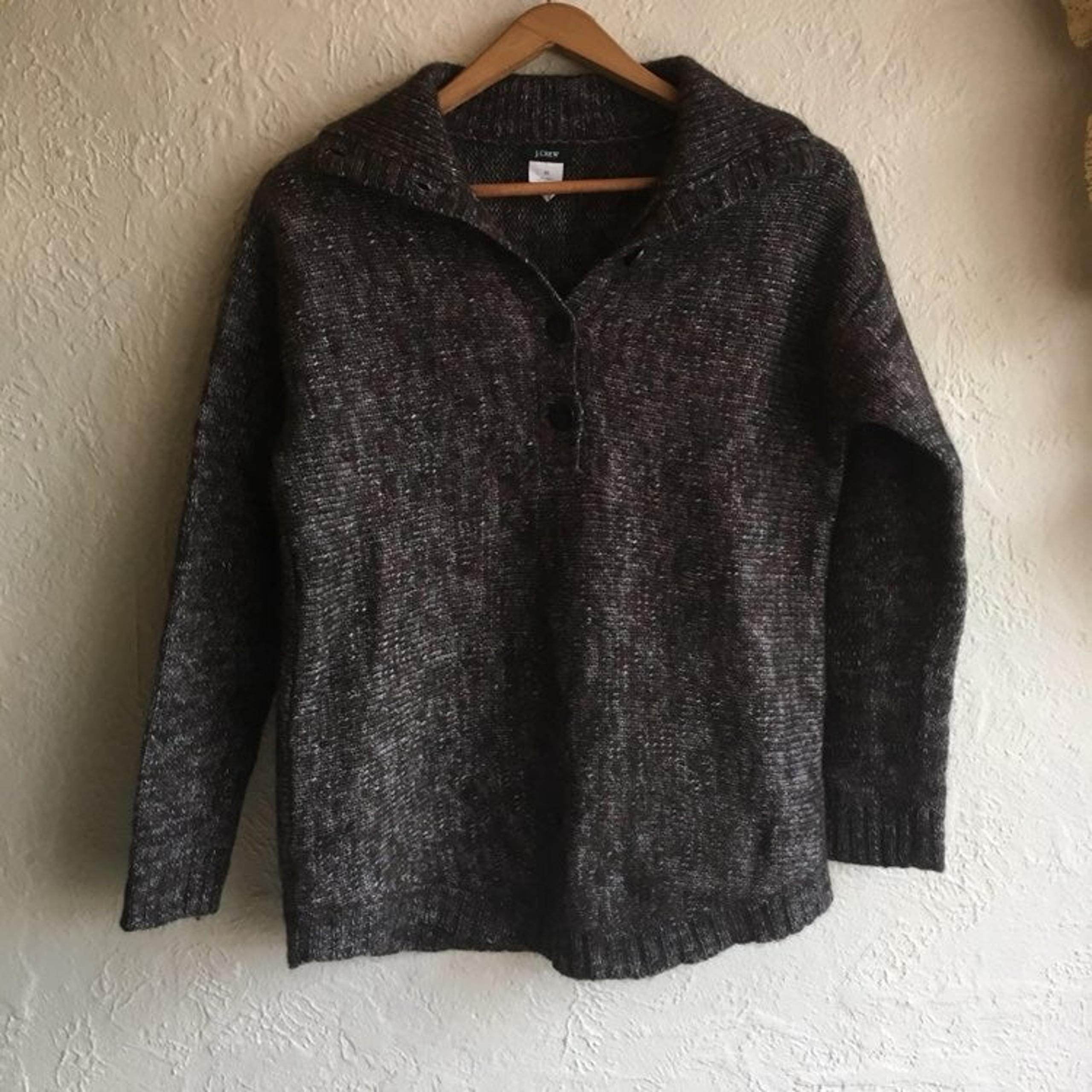 J Crew Alpaca Wool Mottled Brown Sweater