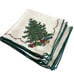 Vintage Christmas Tree Linen Cocktail Napkins 16” X 16” Green Trim Set Of Six