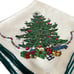Vintage Christmas Tree Linen Cocktail Napkins 16” X 16” Green Trim Set Of Six