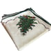 Vintage Christmas Tree Linen Cocktail Napkins 16” X 16” Green Trim Set Of Six
