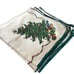 Vintage Christmas Tree Linen Cocktail Napkins 16” X 16” Green Trim Set Of Six