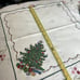 Vintage Christmas Tree Linen Cocktail Napkins 16” X 16” Green Trim Set Of Six