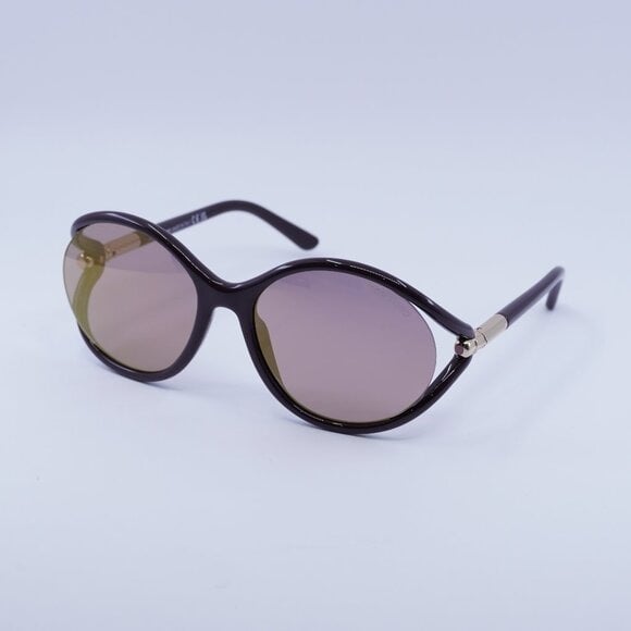 New Tom Ford Melody FT1090 48Z Sunglasses - Shiny Dark Brown Frame