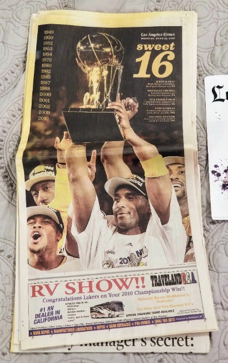 LA Times Lakers Kobe Bryant 2010 Champs