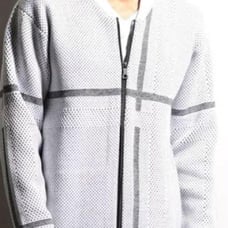 [RIELABO] Cross Line Jacquard Knit Blouson (NICOLE)