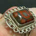 Vintage Native Sterling Huge Poppy Jasper Ring 8