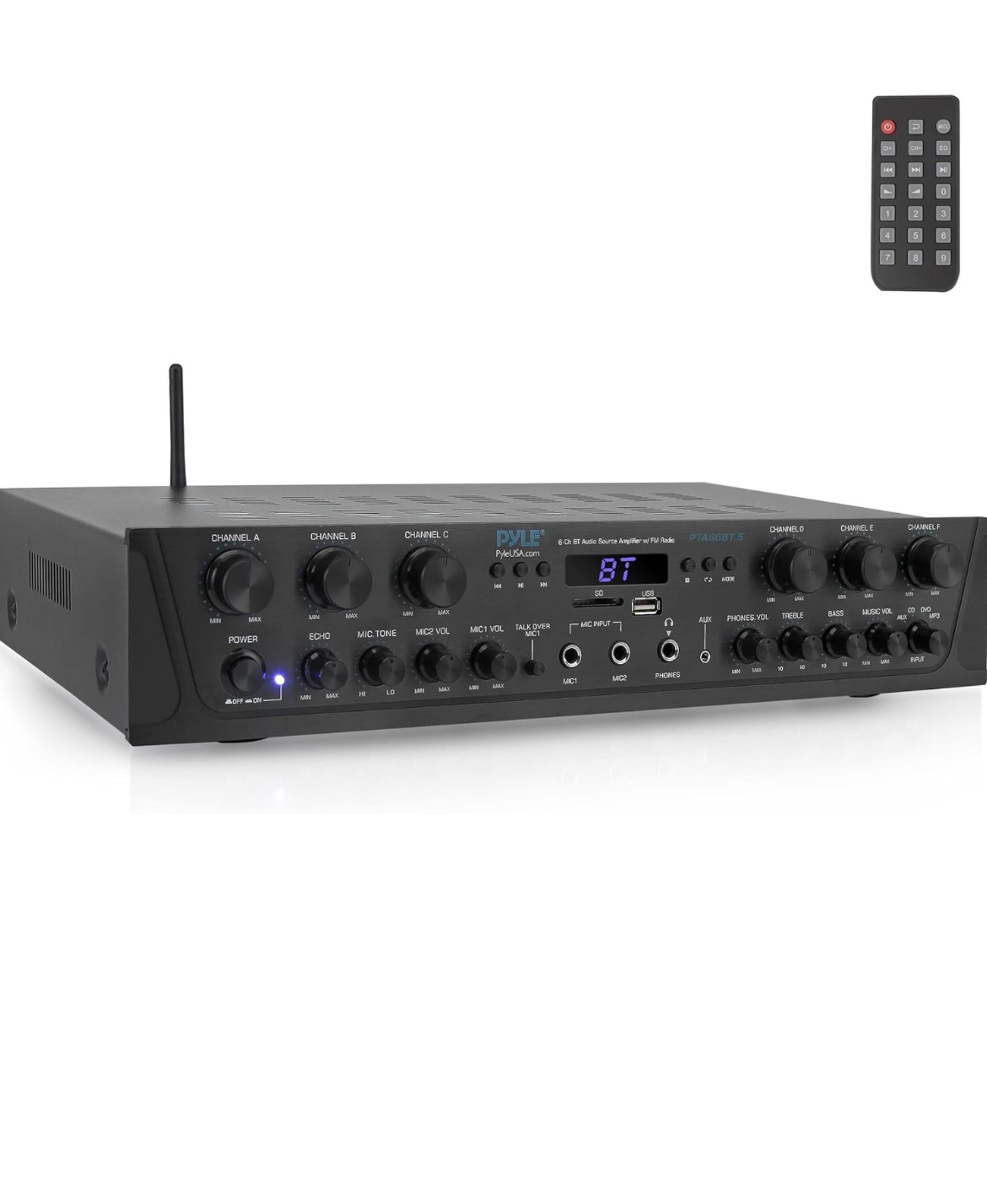 Pyle Wireless Home Audio Amplifier System - Bluetooth Compatible Sound Stereo Re