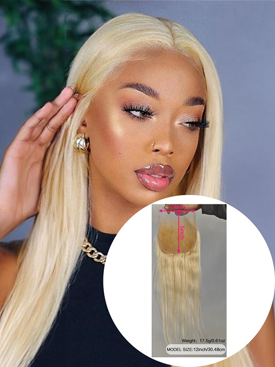 613 Closure Straight 4x5 Transparent HD Lace Closure Blonde Closure 12A Brazilia