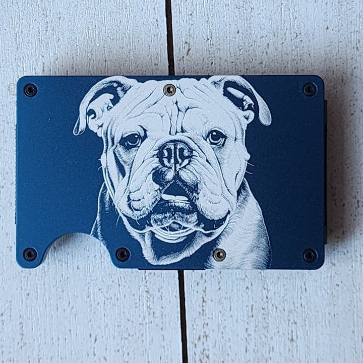 Engraved English Bulldog RFID Wallet