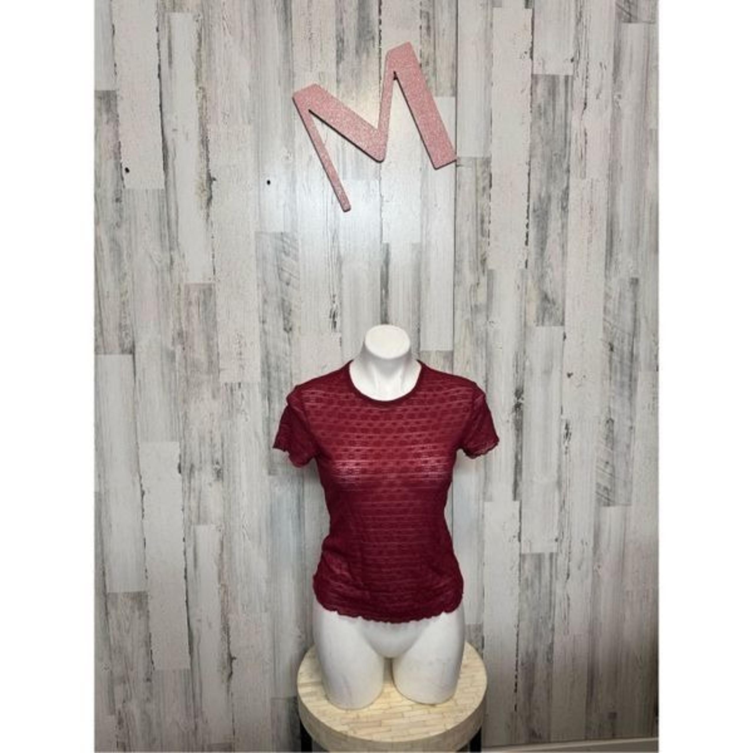 NOBO red mesh blouse size medium