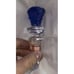 Rosenthal Versace Medusa Head Wine Bottle Stopper Blue Frosted Crystal 5”