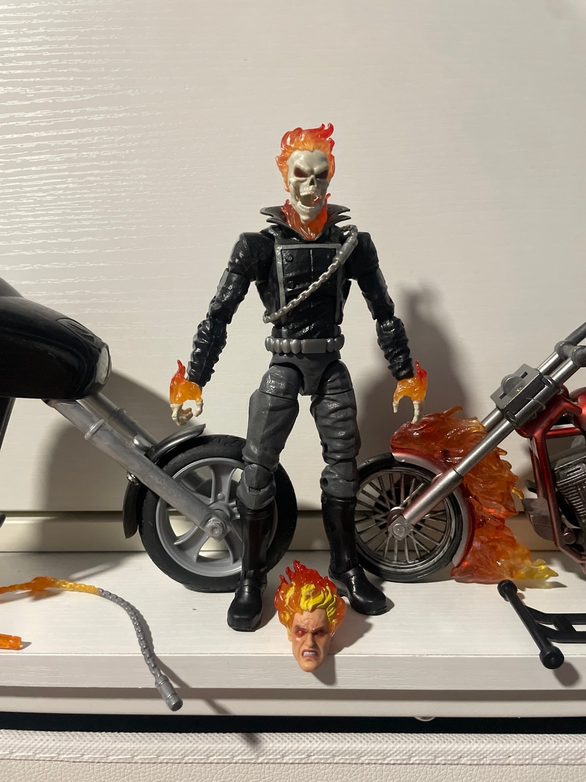 Marvel legends ghost rider retro card with two bikes