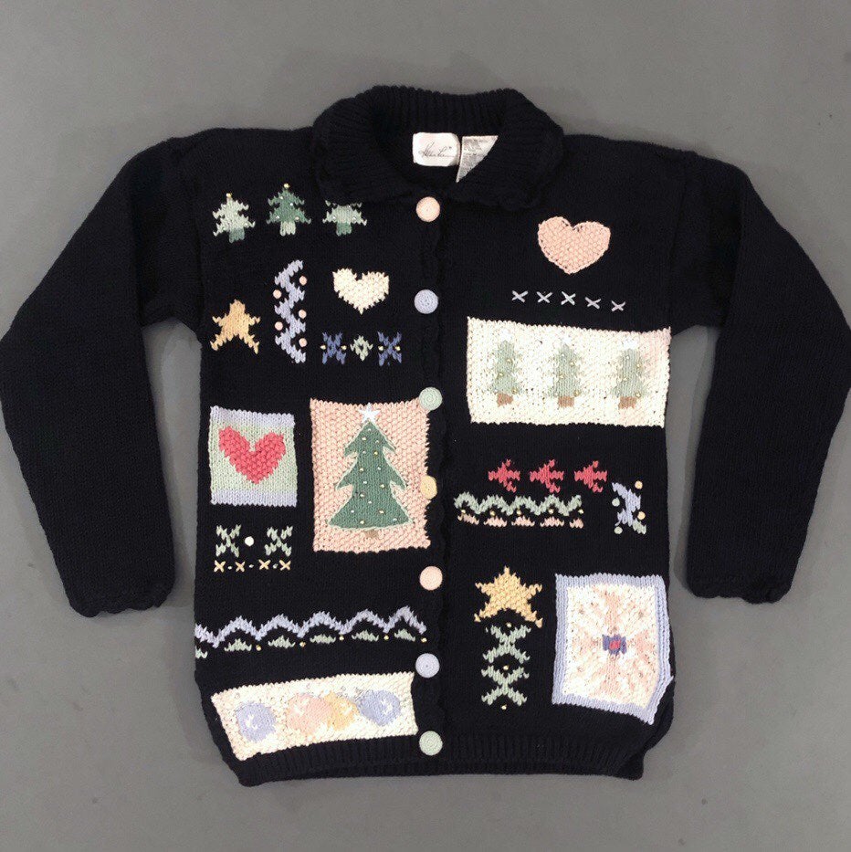 90s cute ugly knit christmas sweater