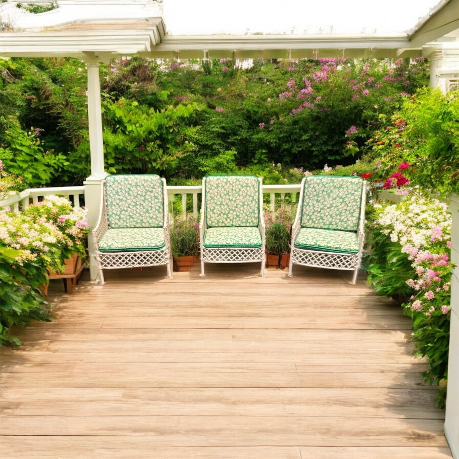 Dollhouse 1/12 Scale Outdoor Porch Chairs Set of Three