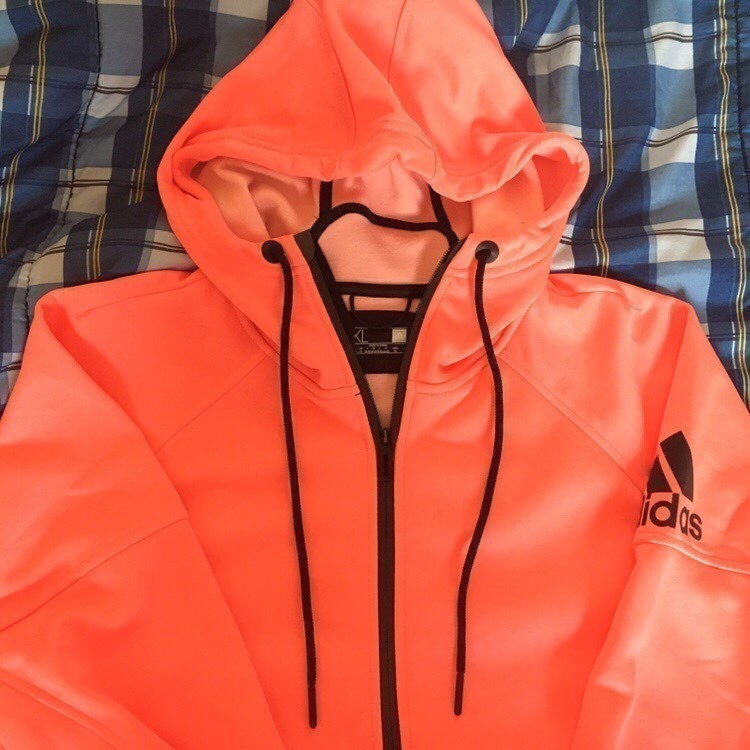 Adidas neon zipper hoodie