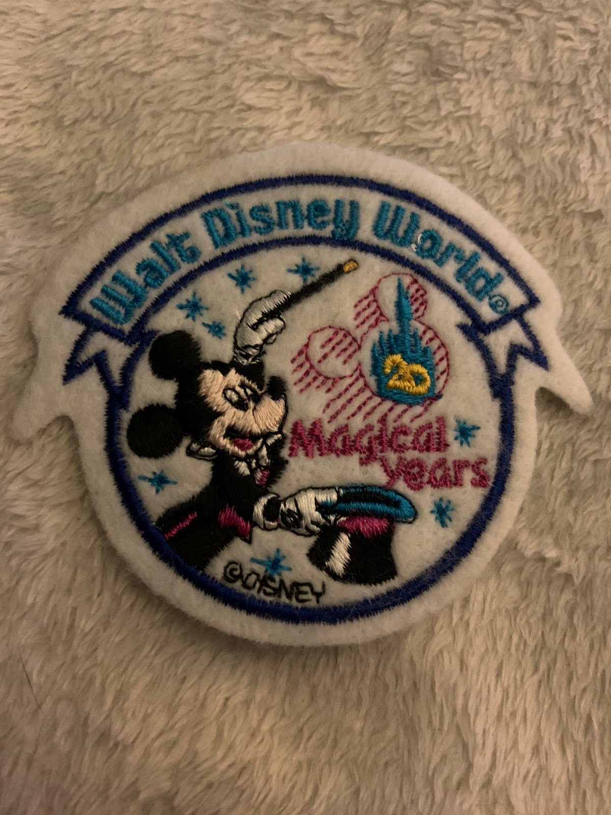 Walt Disney World 20 Magical Years Collectible Mickey Mouse Patch