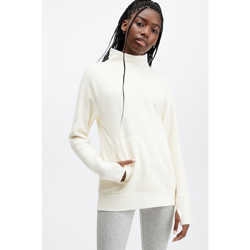 New Fabletics Zaylee Funnel Neck Tunic Warm White size S
