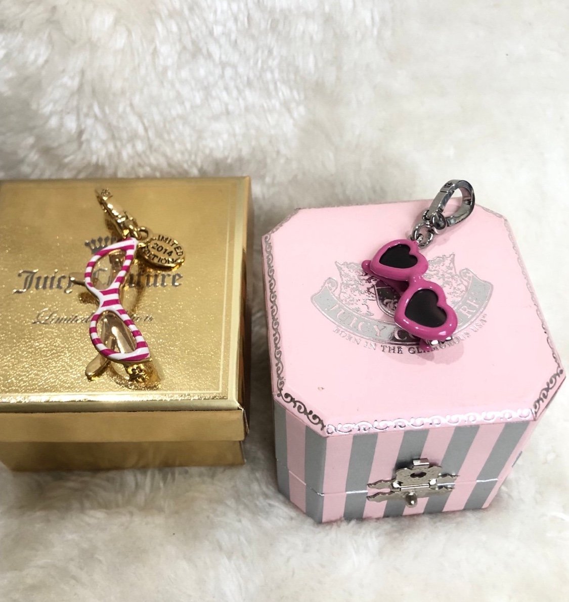 Juicy Couture bundle striped sunglasses and heart sunglasses
