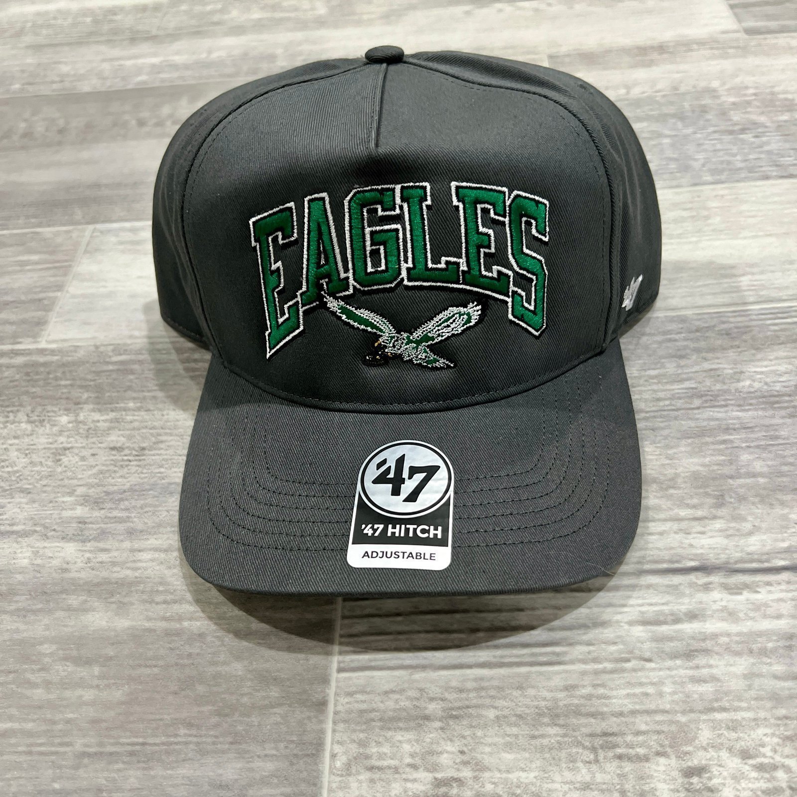 Philadelphia Eagles NFL '47 Brand Throwback Charcoal Hitch Snapback Adjust Hat