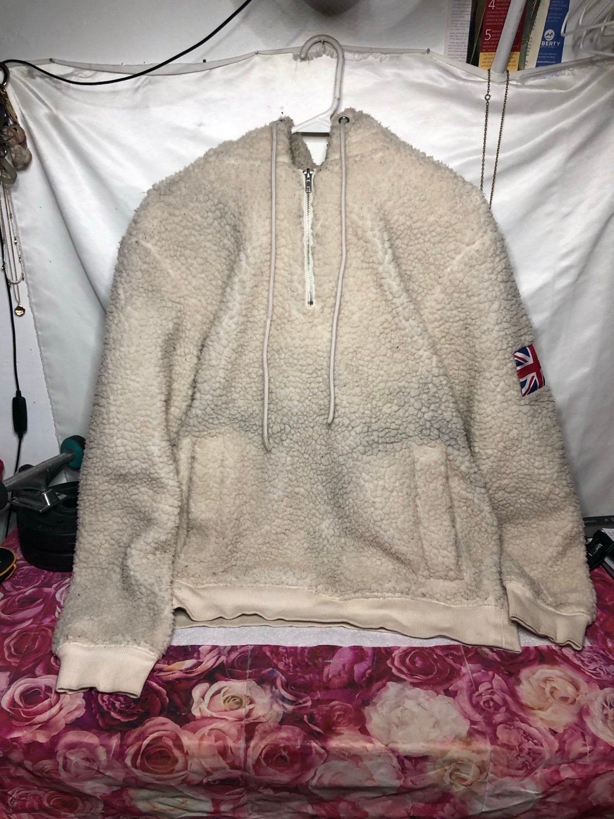 Men’s forever 21 United Kingdom patch Sherpa jacket