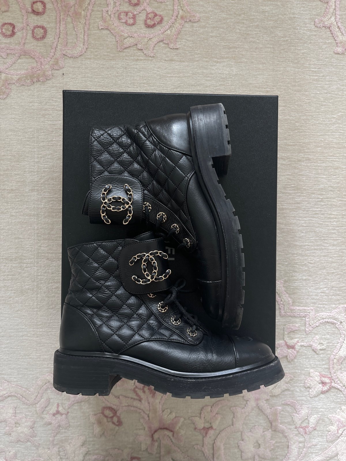 Chanel combat boots