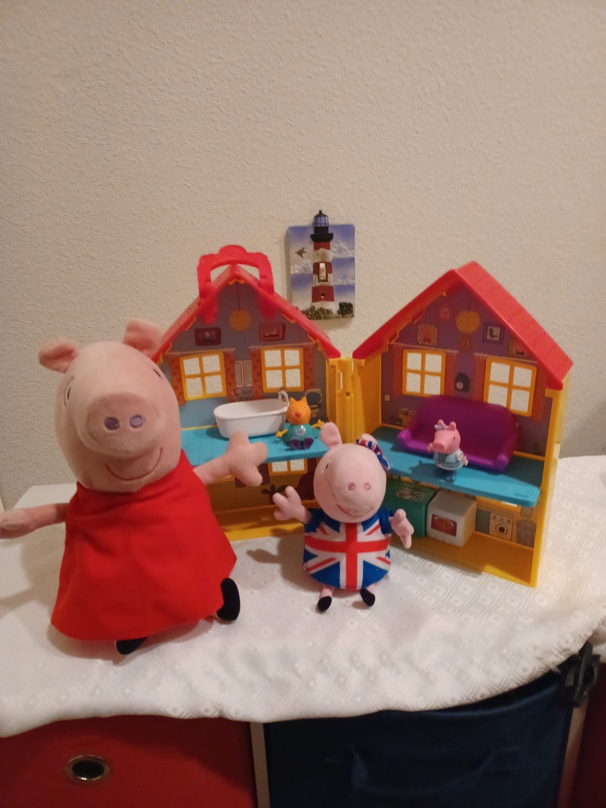 Peppa pig house & figurines & union peppa pig jack & talking peppa pig