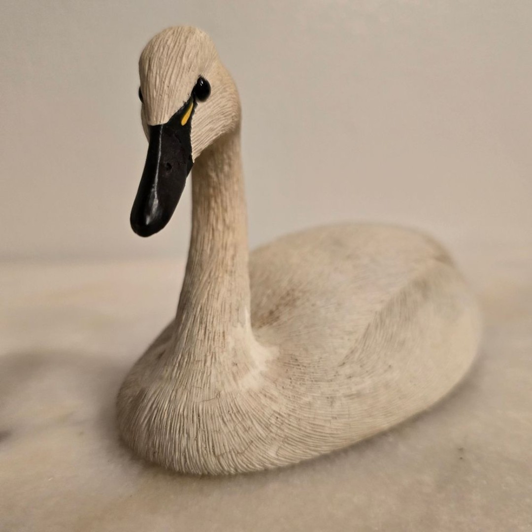 Vintage Signed Joe Weaver Whistling Swan Resin Decoy The Boyds Collection 1987