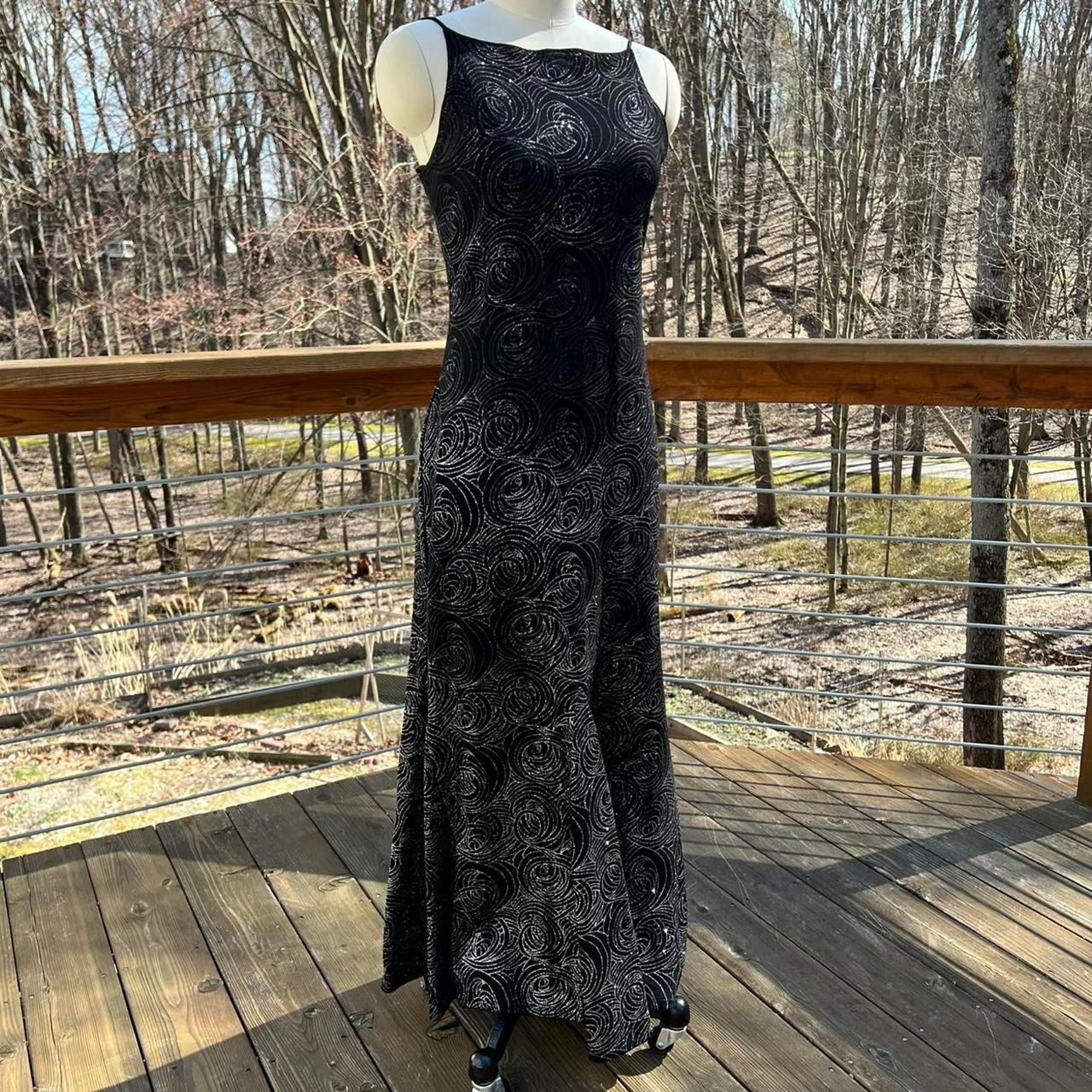 Vintage Black & Silver Maxi Dress - American Vintage