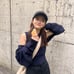 PINUE Cable Knit Tank & Cardigan Set (Navy)