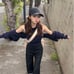 PINUE Cable Knit Tank & Cardigan Set (Navy)