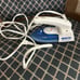 Vintage white travel portable iron handle space saver 110 to 240 volt 515W 1050W